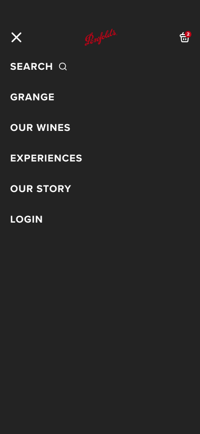 Mobile navigation open, with Search elevated above every other item